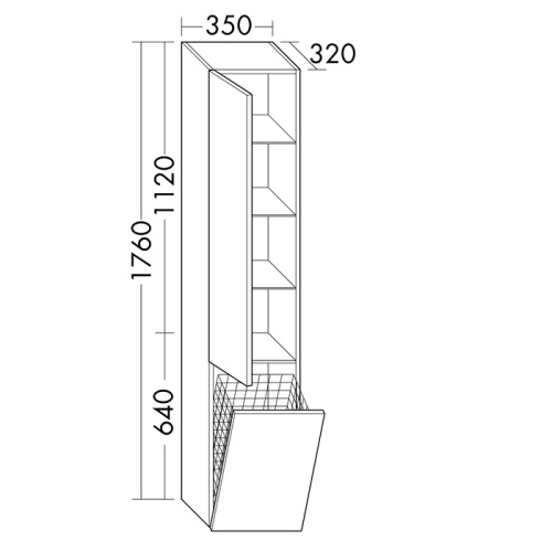Шкаф-пенал Burgbad Iveo HSIG035RF2833G0161 35х32х176 напольный цвет белый глянцевый - фото 2