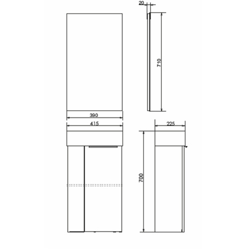 Тумба с раковиной Comforty Асти 00-00015420CF 42х23х70 подвесная цвет дуб темно-коричневый - фото 2