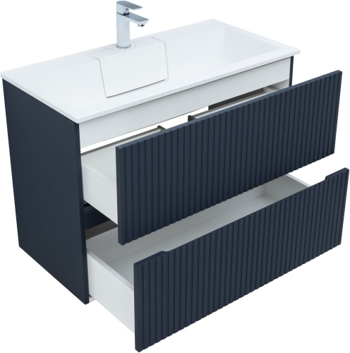 Тумба под раковину Aquanet Джейн 00313303 89х44х64 напольная/подвесная цвет синий - фото 5