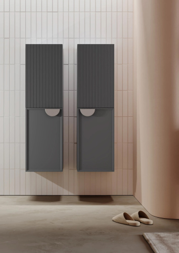 Шкаф-пенал Orka Molino 3006329 40х32х138 подвесной цвет антрацит матовый - фото 3