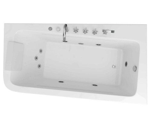 Ванна акриловая гидромассажная Grossman GR-17095-1R 170х95 пристенная асимметричная с ножками - фото 4