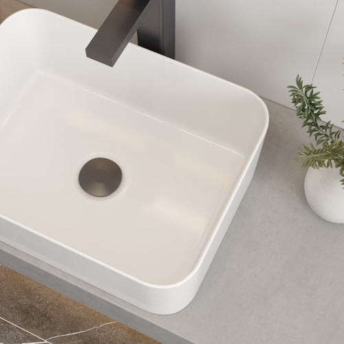 Раковина из сантехнического фарфора Teymi Helmi T51103 40х30 накладная цвет белый без отверстий под смеситель - фото 5