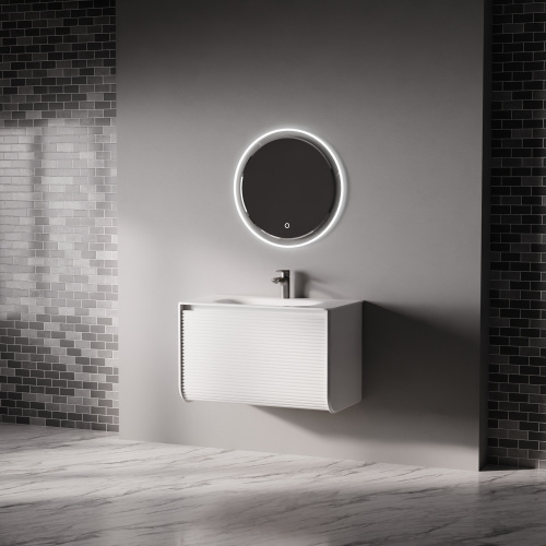 Тумба с раковиной+зеркало Art Decco Lucia (Люсия) ALC08W43S1M0 80x45x50 подвесная цвет белый - фото 2