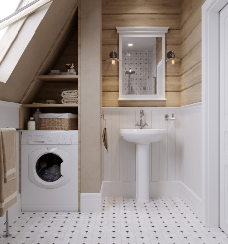 Раковина из сантехнического фарфора Santeri Вест 131118S0011B0 58х47 подвесная цвет белый 1 отверстие под смеситель - фото 4