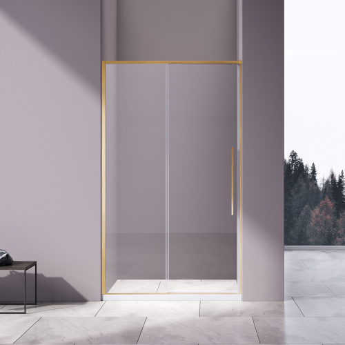 Душевая дверь Vincea Slim-N VDS-4SN140CLG 140х195 стекло прозрачное профиль золото брашированное