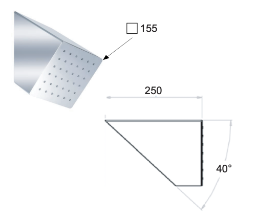 Верхний душ Remer 350XS хром - фото 2