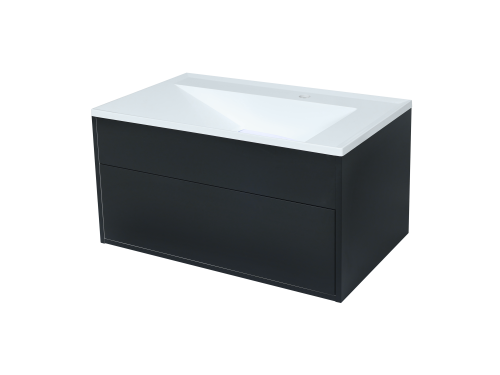 Тумба с раковиной Uperwood Lotus Premium 39340207461 80х50х44 цвет черный матовый - фото 3