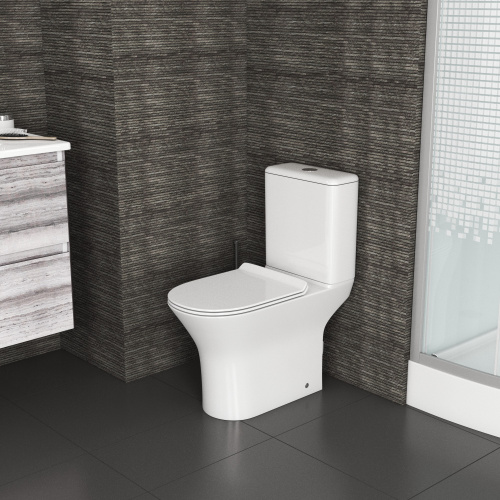 Унитаз напольный с бачком Grossman Санфаянс GR-4443S белый глянцевый с сиденьем микролифт безободковый каскадный смыв - фото 5