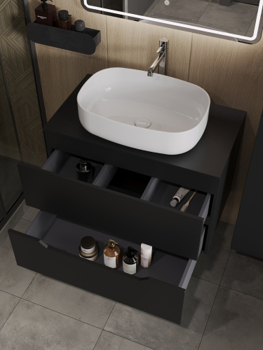 Тумба с раковиной Orange Line Li-80TubMDF+B07-540W 81х46х69 - фото 4