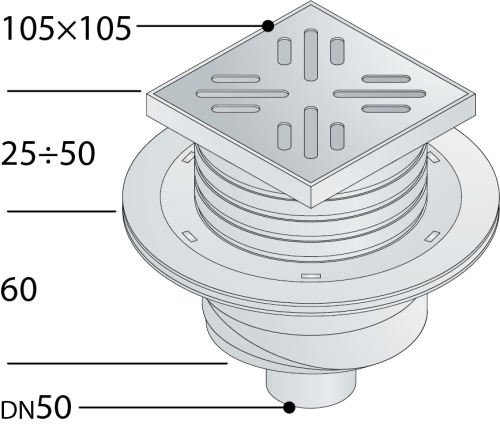 Душевой трап OMP Tea Wang 263.201.8 в пол - фото 2