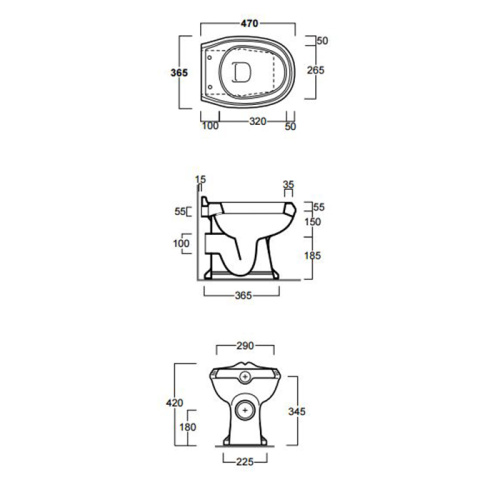 Чаша унитаза приставная Simas Arcade AR811bi цвет белый без бачка и сиденья душевой смыв - фото 2