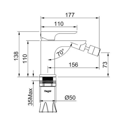 Смеситель Raglo R03 R03.50.06 на биде черный - фото 2