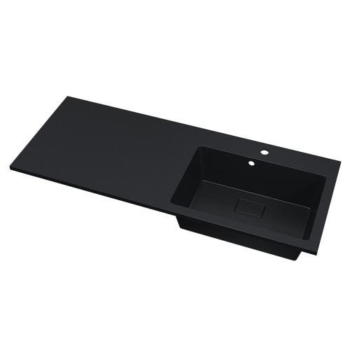 Раковина кварцевая Uperwood Cosmos Quartz RCosmos120RU 120х48 над стиральной машиной цвет черный - фото 4