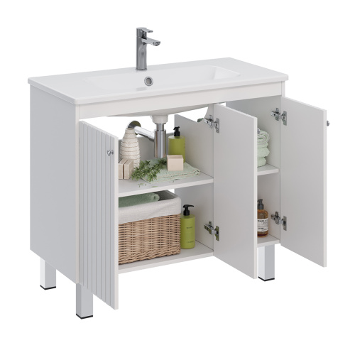 Тумба под раковину LeMark Romance LM07R100T 96х45х71 напольная/подвесная цвет белый - фото 2