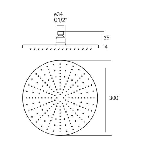 Верхний душ Cisal Xion DS016420D1 нержавеющая сталь - фото 2