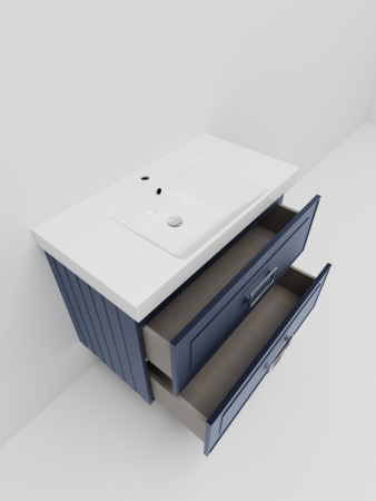 Тумба с раковиной La Fenice Cubo TWIN NFNC-01-CUB-BG-80-2-3-80 80х50 подвесная цвет синий