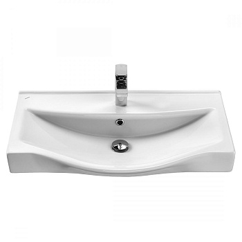 Раковина керамическая Onika Беверли 1WH302422 80х48 накладная цвет белый 1 отверстие под смеситель