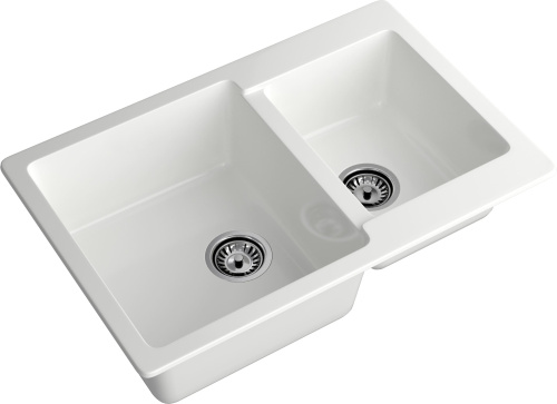 Кухонная мойка Granfest Practik P-780K иней 78х51 цвет белый поверхность матовая - фото 2