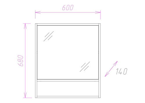 Зеркало-шкаф Onika Натали 206061 60х14х68 подвесной цвет коричневый - фото 3