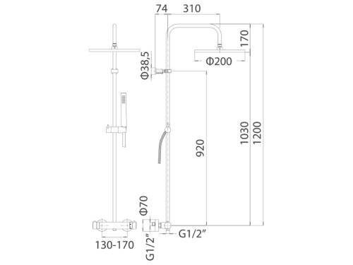 Душевая стойка Mamoli Shower Systems 382708220021 настенная хром - фото 3