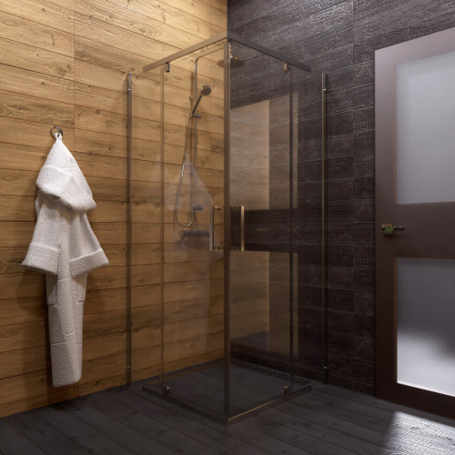 Душевой уголок Тритон Каппа-Хром Щ0000054220 90х90 стекло прозрачное профиль хром без поддона - фото 4