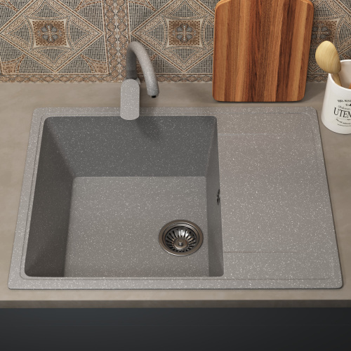 Кухонная мойка Uperwood ECON UPD-202 4010202106 65х50 цвет светло-серый - фото 3