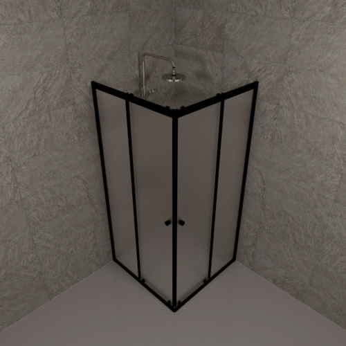 Душевой уголок Тритон Вента-БВ Щ0000073553 80х80 стекло матовое профиль черный без поддона - фото 4