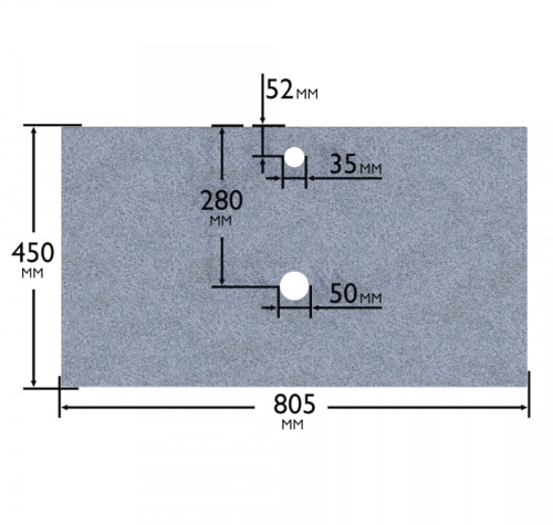 Столешница СанТа 900154 81х45 подвесная цвет серый - фото 2