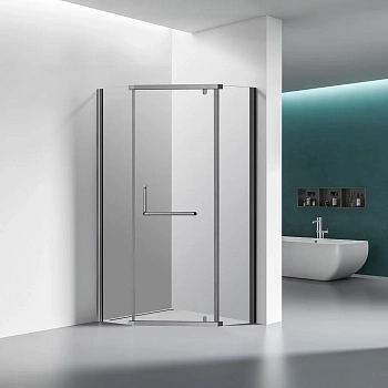 Душевой уголок Veconi Rovigo RV36GR-100-01-C5 100х100 стекло прозрачное профиль графит брашированный без поддона