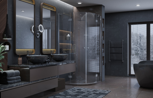 Душевой уголок Ambassador Diamond 12011102 100х100 стекло прозрачное профиль хром глянцевый без поддона - фото 3