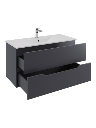 Тумба с раковиной Orange Line Li-100Tug+Ra 102х47х54 цвет серый - фото 4