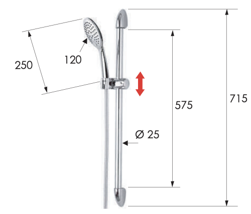 Душевой гарнитур Remer 311F315P3 настенный цвет хром - фото 2