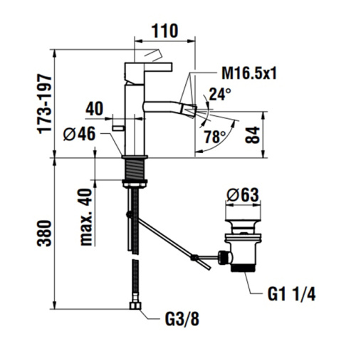 Смеситель Laufen Kartell 3.4133.1.004.101.1 на биде хром - фото 2