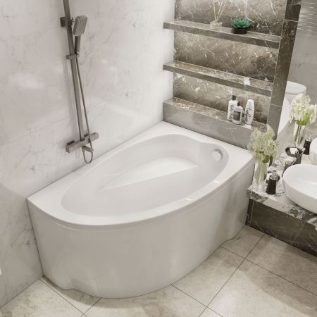 Ванна акриловая гидромассажная Timo IVA IVA1595R-KTIVA15-SPV1505-T-CM-FPIVA15R 150х95 пристенная асимметричная с каркасом