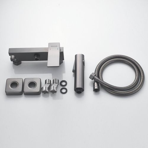 Гигиенический душ со смесителем Shevanik S4005T-1 оружейная сталь - фото 4