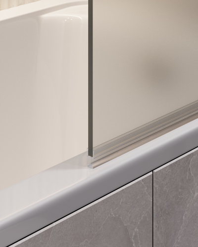 Шторка для ванны Timo T16 60х140 стекло матовое профиль хром ориентация универсальная - фото 3