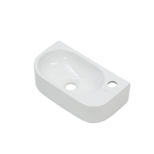 Раковина из сантехнического фарфора Melana 78204L-805 41х22 подвесная цвет белый 1 отверстие под смеситель - фото 4