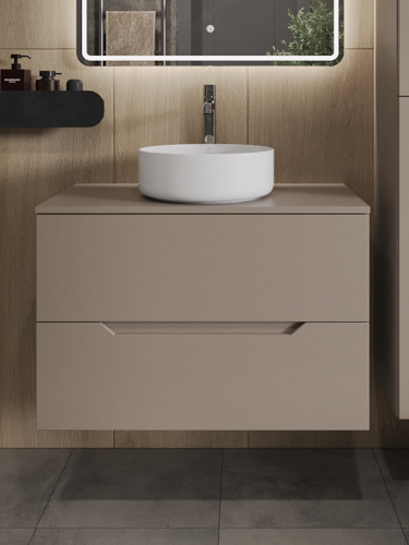 Тумба с раковиной Orange Line Li-80TuLMDF+B09-360W 81х46х66 цвет бежевый - фото 3