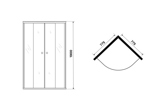 Душевой уголок Niagara Eco NG-1003-14T 79х79 стекло тонированное профиль черный матовый без поддона - фото 5