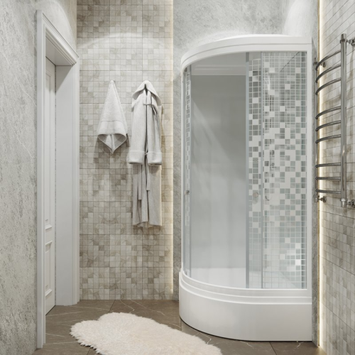 Душевая кабина Тритон Мозаика Щ0000061822 100х100 четверть круга с крышей ориентация универсальная - фото 2