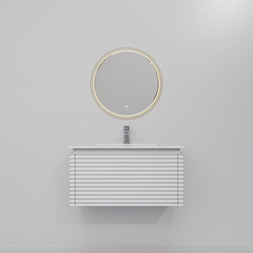 Тумба с раковиной+зеркало Art Decco Jacqueline (Жаклин) AJC08W34S2MF 80x45x40 подвесная цвет белый - фото 4