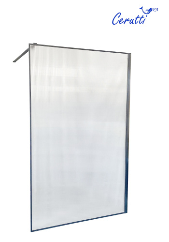 Душевая перегородка Cerutti SPA STRIP T90 90х120 стекло рифленое профиль черный - фото 3