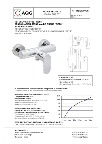 Смеситель для душа AQG Beta 01BET300CR настенный хром - фото 2