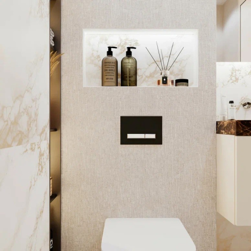 Клавиша смыва механическая Lavinia Boho RelFix 38050601 цвет черный матовый/белый - фото 3