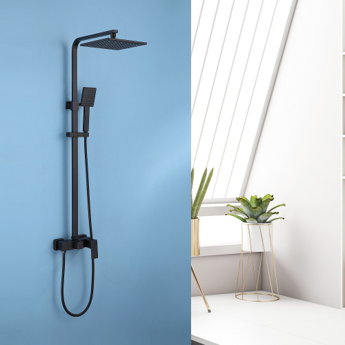 Душевая стойка ABBER AF8220B настенная цвет черный матовый - фото 3