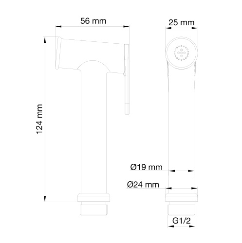 Лейка для гигиенического душа Wonzon & Woghand WW-88PQ01-BG - фото 2