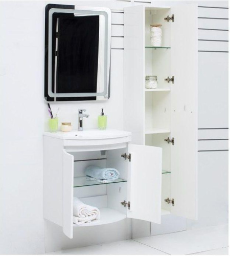 Тумба с раковиной De Aqua Токката 167128 59х42х64 напольная/подвесная цвет белый - фото 5