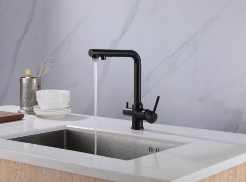Смеситель для кухни Abber Emotion AF8814B на мойку черный - фото 2