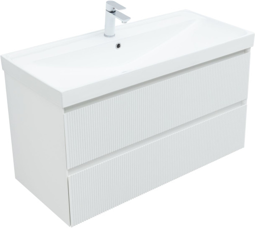 Тумба под раковину Aquanet Альтера 00337157 99х45х52 подвесная цвет белый - фото 3