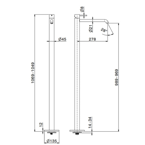 Смеситель Newform XT 4221E.21.018 напольный хром - фото 2
